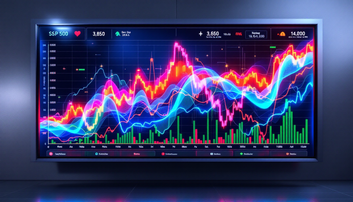 A dynamic stock market chart showing significant gains and losses for January 13, 2025.
