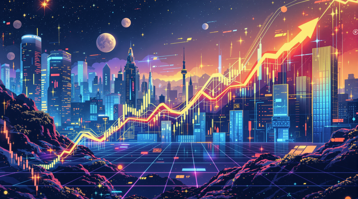 A dynamic stock market visualization showing top gainers, losers, and active tickers for January 8, 2025.